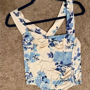 Free People Blue Floral top
